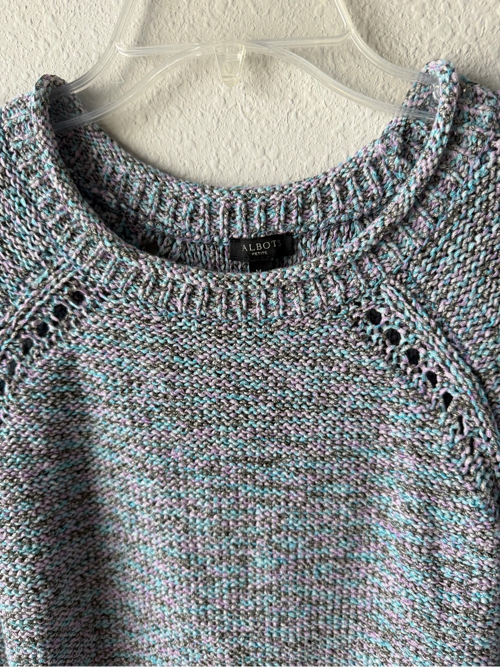 Talbots Multicolor Speckled Crewneck Sweater - Blue, Pink, White - Picture 5 of 8